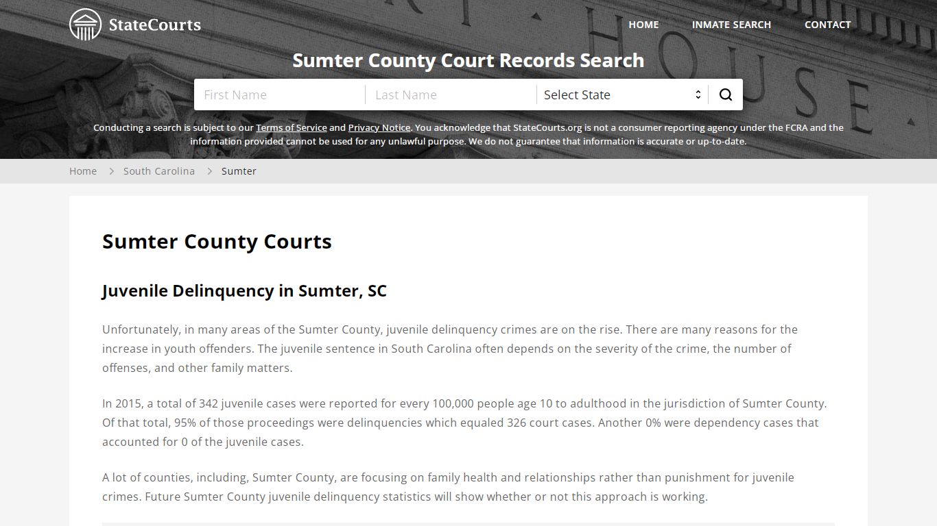 Sumter County, SC Courts - Records & Cases - StateCourts